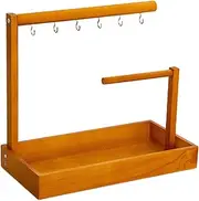 [Generic] Key Holder Bowl, Wooden Jewelry Rack Key Holder, Jewelry Storage Rack, Decorative Bathroom Vanity Tray for Necklace Bracelet Hooked Earring Jewelry
