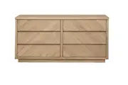 MD Dole Solid Timber Parquetry Finish 6 Drawer Low Chest