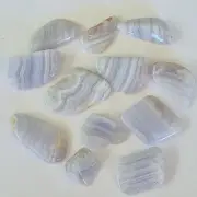 Polished Blue & White Lace Agate Stones