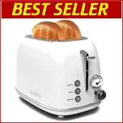 Elegant 2-Slice Toaster: 6 Custom Settings, Removable Crumb Tray & High Lift