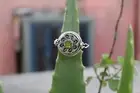 Silver Plated Poison Ring For Women & Girl With Natural Peridot Gemstone P94