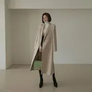 Handmade Long Chesterfield Coat Oatmeal - M