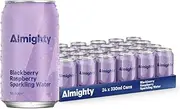 Almighty Blackberry & Raspberry Sparkling Water 330ml - 24 Pack, Sugar Free, Low Calorie, Vegan- Natural Flavour, Zero Plastic - Clean & Refreshing Drink- Thirst Quencher- Charcoal Filtered for Purity