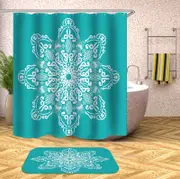 Mandala With Turquoise Shower Curtain