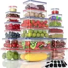 40-Piece Airtight Food Storage Containers, 100% Leakproof, Meal Prep, Stackable