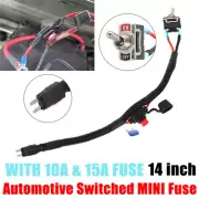 14" Universal Automotive Switched Fuse Equipped With 10A &15A Fuse For MINI Fuse