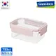 Glasslock 韓國製烤箱可用強化玻璃櫻花粉保鮮盒-長方形700ml