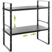 Expandable Cabinet Shelf Organizer Rack, Stackable Kitchen Countertop Organiz...