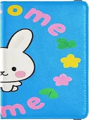 [Amooorous] Welcome Home Cute Cartoon Rabbit Leather Decorative Family Passport Holder Wallet Combo Travel Wallet Passport Ultra Thin, Welcome Home Cute Cartoon Bunny, 1 Size, Welcome to Home Cute Cartoon Rabbit,