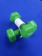 3 LB Green Neoprene Hex Dumbbell Hand Weights, Set of 2 - Strength Training