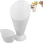French Fry Holder and Sauce Holder Set,2 in 1 French Fries Holder - Portable Tableware Bowls Divided Dipping Cups Hot French Fries Container for Family Cafeterias