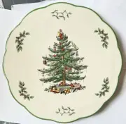 Spode Christmas Tree Cheese Plate / Trivet Ceramic Holiday Serveware 9"