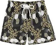 [RPLIFE] Swim Clothes for Boys, Anti Chafe Swim Trunks for Boys 2 T, Black White Soccer Balls