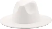 [Generic] Classical Felt Hats Unisex Wide Brim Fedora Hats Solid Caps Mens Womens Wedding Church Jazz Hats 21 59-61CM, 21, One Size, 21, One Size