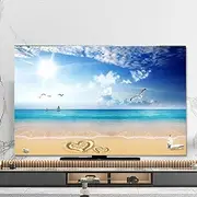 TV Covers TV Dust-Proof Cover Television Display Protective Indoor 32-80 Inch TV Screen Protectors Cover Indoor Bedroom Living Room Decoration Art Cloth For LCD, LED Desktop Hang(Size:85IN,Color:B)