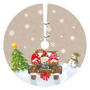 Light Brown Merry Christmas Fabric Tree Skirt - Three Gnomes on Truck