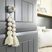 2Pcs Farmhouse Beads Natural Wood Bead Garland Kids Baby Nursery Room Decor Rustic Wedding Vase Ornament