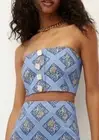 Veronica Beard Ziene top Sz 10 Light Blue strapless