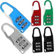 WHAMVOX Lightweight Luggage Padlocks 6-Piece Set Keyless Combination Locks Travel Bag Lock Gym Locker Padlock 3 Combination