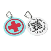 Medical Symbol QR Code Pet ID Tag for Dogs and Cats Powered by PingTags