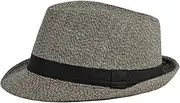 [XINCHIA] Fedora Trilby Hat for Men Short Brim Panama Hat British Vintage Wool Felt Jazz Cap Bowler Hat Jazz Dancers Gangsters Rapper Cowboy Gentleman Fedora Hat Roll-up Manhattan Hat for Party Dancing Stage