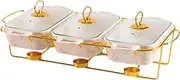 Llazsybz Chafing Dish Buffet Set Food Warmer Serving Dish Casserole Dish for Hotel Banquet, Marble White