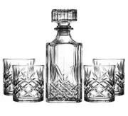 Kinsley Whiskey Glasses Set with Decanter for Scotch, Bourbon, Cognac, and Licor
