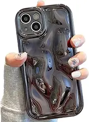 Hcnrreivn Case for iPhone 15 6.1 Inch, Electroplated Meteorite Cute Glitter Sparkly Case,Full Camera Protection - Military Grade Full Body Drop Shockproof Protection for Women/Men - Black
