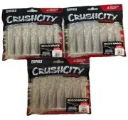 3 Sets Of 6 All New Crush City Rapala Mooch Minnow 3.5” Super TPE Albino Shad