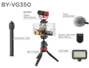Boya BY-VG350 Vlogging Kit Mini Tripod, BY-MM1 Microphone LED Light & Cold Shoe Mount