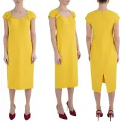 TRELISE COOPER Dress Pinch Me Slim Fit Midi Marigold Size 8 NWT RRP $ 599