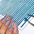 Holographic Nail Art Stickers 3D Glitter Lines 3d Nail Stickers Nail Design