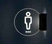 Toilet Sign Bathroom Door Sign Restroom LED Signs, Bathroom Door Lighted Sign, Men and Women Modern Restroom Acrylic Illuminated Light for Office, Hotel, Shopping Mall