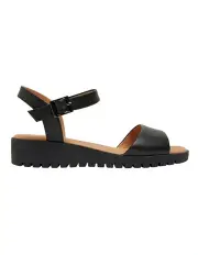 [Easy Steps] Georgie Sandals in Black Leather