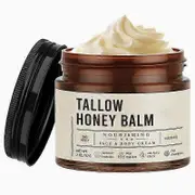 Elrachen 2PCS Beef Tallow for Skin Care - Grass-Fed Beef Tallow and Raw Honey Balm - Unscented Natural Tallow Face 1Pc