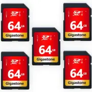 Gigastone 64GB 5-Pack SD Card UHS-I U1 Class 10 SDXC Memory Card High Speed F...
