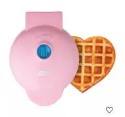 NEW Pink Dash Heart Mini Waffle Maker 4 In. Nonstick 350 watts Valentines