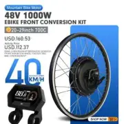 48V 1000W MTB Electric Bicycle Conversion Kit Front Wheel Hub Motor 20-29in 700C