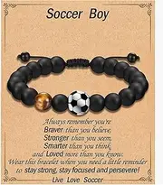 Football Basketball/Baseball/Rugby Bracelet Gifts for Boys, Beads Bracelet Present Birthday Graduation Christmas