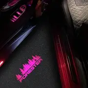 2 pcs Non-Fading LED Car Door Logo Lights Courtesy Projector Laser Welcome Light Ghost Shadow Forester Accessories Puddle lamp Compatible with Forester (Forester Pink)