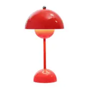 Nordic Danish Flower Bud Table Lamp, Wedding Room, Bedroom, Desk Decoration, Lamp, Bedside Lamp (Rechargeable) FAN2610 Red