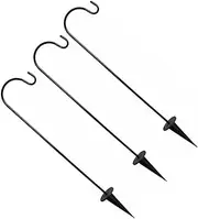 CANIGHT 3Pcs Iron Ground Hooks for Garden Durable and Easy to Install Outdoor Hooks for Rustic Decoration Safe and Practical Iron Material for Courtyard