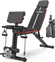 XDDIAS Weight Bench Adjustable Foldable Strength Training Full Body Workout