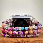 Bohemian Southwestern Colorful Beaded Apple Watch Band | Elastic Fit & Gift Box