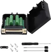 Create idea DB25 Adapter RS232 D-SUB Serial Adapters 25-pin Solderless Serial Port Adapter to Terminal Connector Signal Module Long Bolts and Nuts with Case, Female