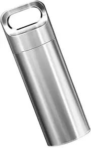 YOSADIER 1pc Mini Titanium Alloy Storage Case for Pills Medication Portable Travel Holder for Vitamins Compact Design for Outdoor Family Use