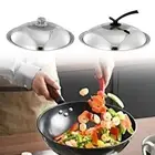 Round Frying Pan Cover Cookware Lid Anti-scald Universal Easy Assembly Fry Pan