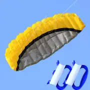 2.5m Dual Line Parafoil Parachute Stunt Sport Beach yellow kite NO WORD NEW