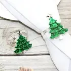 Circle Green Tree Napkin Buckle Metal Tissue Ring Dinner Table