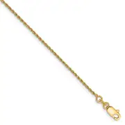 14k 1 15mm Machine made Rope Chain Anklet
